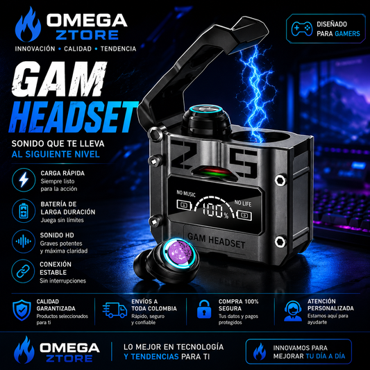 🔥 Audífonos Gamer Bluetooth ZS | Sonido Potente y Estilo Futurista